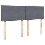 Box Spring Bed with Mattress Dark Grey Queen Velvet - 45-Degree Angle