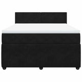 Box Spring Bed with Mattress Black Queen Velvet - Top-Down View