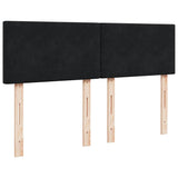 Box Spring Bed with Mattress Black Queen Velvet - 45-Degree Angle