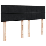 Box Spring Bed with Mattress Black Queen Velvet - 45-Degree Angle