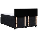 Box Spring Bed with Mattress Black Queen Velvet - Extra Image