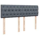 Box Spring Bed with Mattress Dark Grey Queen Velvet - 45-Degree Angle