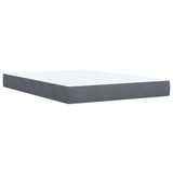 Box Spring Bed with Mattress Dark Grey Queen Velvet - Close-Up Angle