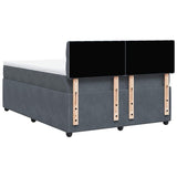 Box Spring Bed with Mattress Dark Grey Queen Velvet - Extra Image