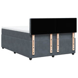 Box Spring Bed with Mattress Dark Grey Queen Velvet - Extra Image