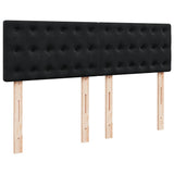 Box Spring Bed with Mattress Black Queen Velvet