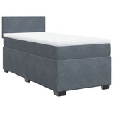 Box Spring Bed with Mattress Dark Grey King Single Fabric - Side View