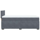 Box Spring Bed with Mattress Dark Grey King Single Fabric - Extra Image