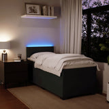 Box Spring Bed with Mattress Black King Single Fabric - 45-Degree Angle