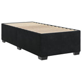 Box Spring Bed with Mattress Black King Single Fabric - Low Angle