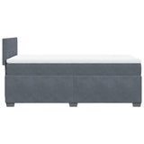 Box Spring Bed with Mattress Dark Grey King Single Fabric