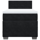 Box Spring Bed with Mattress Black King Single Fabric - Rear View