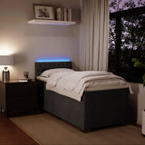 Box Spring Bed with Mattress Dark Grey King Single Fabric - 45-Degree Angle