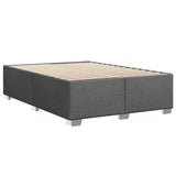 Box Spring Bed with Mattress Dark Grey Double Fabric - Low Angle