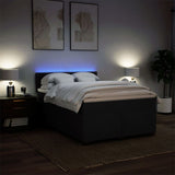 Box Spring Bed with Mattress Black Double Fabric - 45-Degree Angle