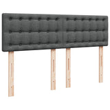 Box Spring Bed with Mattress Dark Grey Double Fabric - Close-Up Angle