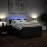 Box Spring Bed with Mattress Black Queen Fabric - 45-Degree Angle