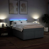 Box Spring Bed with Mattress Dark Grey Queen Fabric