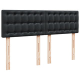 Box Spring Bed with Mattress Black Queen Faux Leather