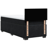 Box Spring Bed with Mattress Black King Single Velvet - Low Angle