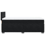 Box Spring Bed with Mattress Black King Single Velvet - Close-Up Angle