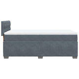 Box Spring Bed with Mattress Dark Grey King Single Velvet - Close-Up Angle