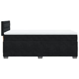 Box Spring Bed with Mattress Black King Single Velvet - Close-Up Angle