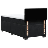 Box Spring Bed with Mattress Black King Single Velvet - Low Angle