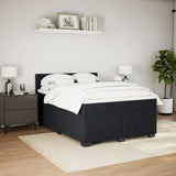 Box Spring Bed with Mattress Black Double Velvet - 45-Degree Angle