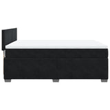 Box Spring Bed with Mattress Black Double Velvet - Close-Up Angle