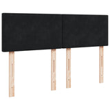 Box Spring Bed with Mattress Black Double Velvet - Extra Image