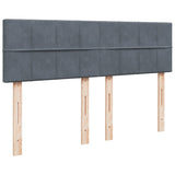Box Spring Bed with Mattress Dark Grey Double Velvet - Extra Image