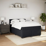 Box Spring Bed with Mattress Black Double Velvet - 45-Degree Angle