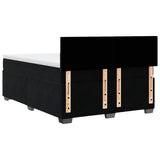 Box Spring Bed with Mattress Black Queen Velvet