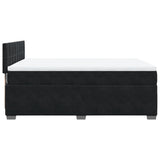 Box Spring Bed with Mattress Black Queen Velvet - Close-Up Angle