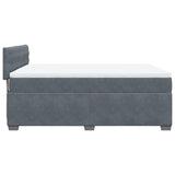 Box Spring Bed with Mattress Dark Grey Queen Velvet - Close-Up Angle