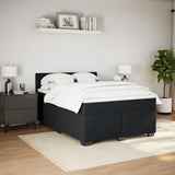 Box Spring Bed with Mattress Black Queen Velvet - 45-Degree Angle
