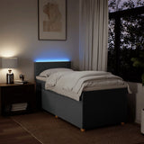 Box Spring Bed with Mattress Dark Grey King Single Fabric - 45-Degree Angle