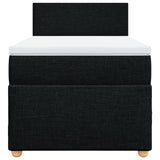 Box Spring Bed with Mattress Black King Single Fabric - Rear View