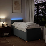 Box Spring Bed with Mattress Dark Grey King Single Fabric - 45-Degree Angle