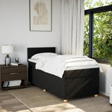Box Spring Bed with Mattress Black King Single Fabric - Top-Down View