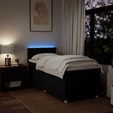 Box Spring Bed with Mattress Black King Single Fabric - 45-Degree Angle