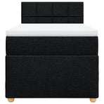 Box Spring Bed with Mattress Black King Single Fabric