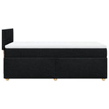 Box Spring Bed with Mattress Black King Single Fabric - Close-Up Angle