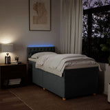 Box Spring Bed with Mattress Dark Grey King Single Fabric - 45-Degree Angle
