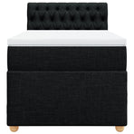 Box Spring Bed with Mattress Black King Single Fabric