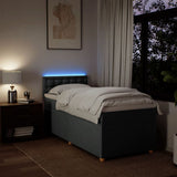 Box Spring Bed with Mattress Dark Grey King Single Fabric - 45-Degree Angle