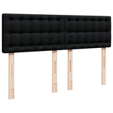 Box Spring Bed with Mattress Black Double Fabric