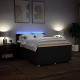 Box Spring Bed with Mattress Black Queen Fabric - 45-Degree Angle
