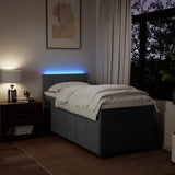Box Spring Bed with Mattress Dark Grey King Single Fabric - Top-Down View